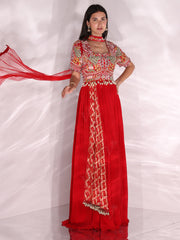 Red Georgette Gown