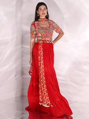 Red Georgette Gown