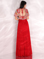 Red Georgette Gown