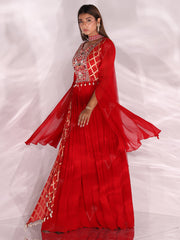 Red Georgette Gown