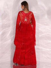 Red Georgette Gown