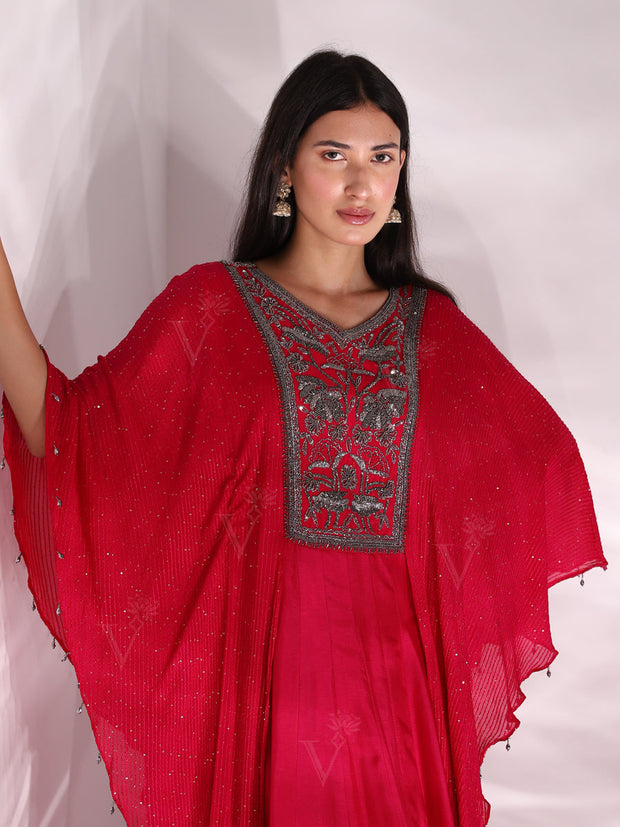 Red Dola Silk Gown