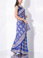 Blue Georgette Zari Saree