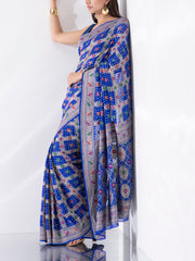 Blue Georgette Zari Saree