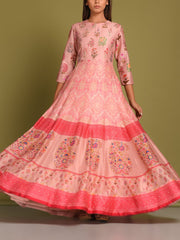 Pink Vasansi Silk Anarkali Gown