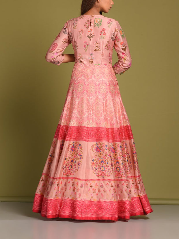 Pink Vasansi Silk Anarkali Gown