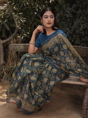 Blue Kota Doria Saree