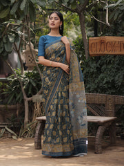 Blue Kota Doria Saree