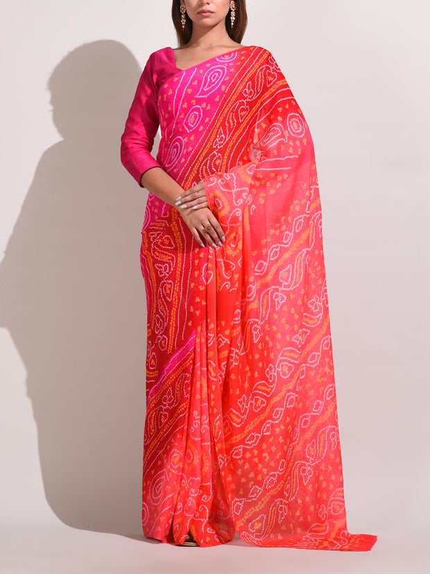 Georgette Bandhani Saree