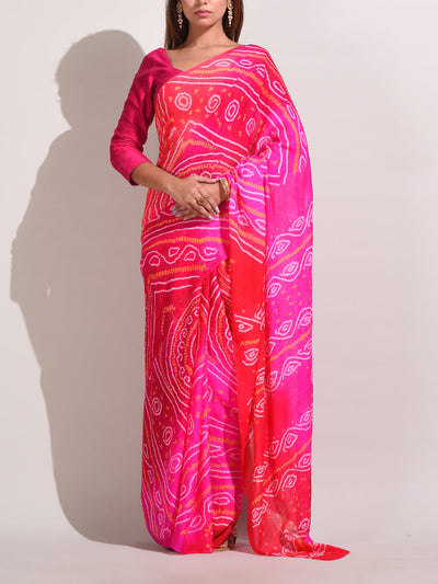 Georgette Bandhani Saree