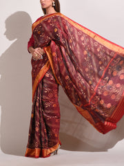 Brown Silk Patola Saree