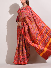 Yellow And Red Silk Patola Saree