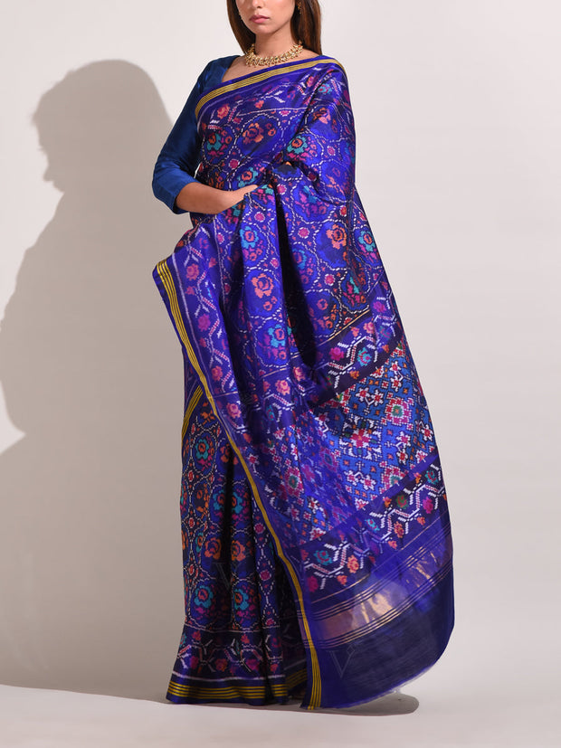 Blue Silk Patola Saree