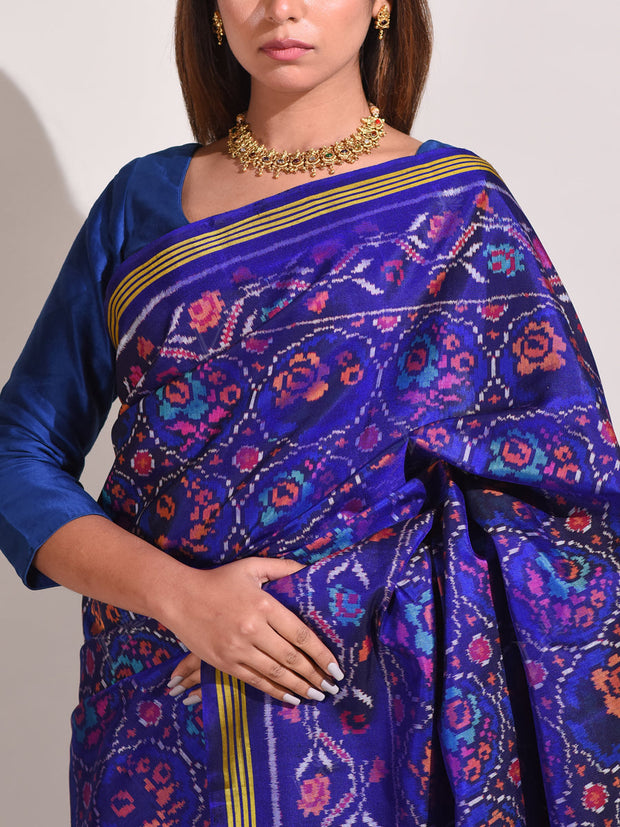 Blue Silk Patola Saree