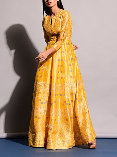 Anarkali, Anarkalis, Printed, Gown, Gowns, Long Dress, Floor Length, Silk