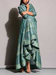 Sage Blue Vasansi Silk Anarkali Gown