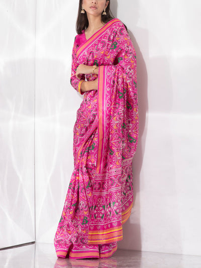 Pink Vasansi Silk Patola Saree