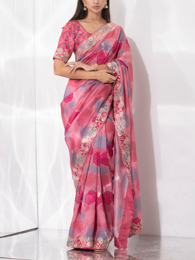 Old Rose Vasansi Silk Saree