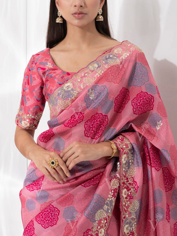 Old Rose Vasansi Silk Saree