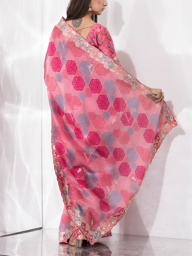 Old Rose Vasansi Silk Saree