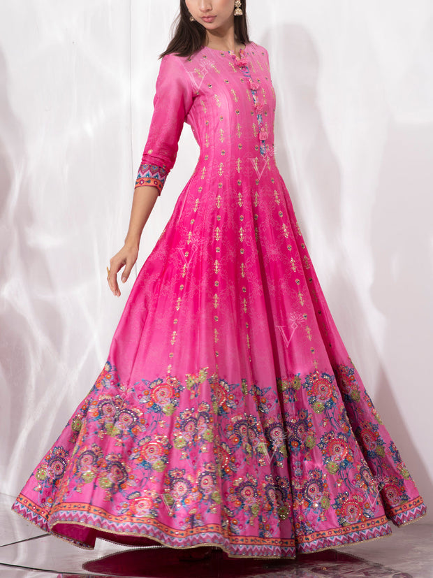 Pink Vasansi Silk Gown