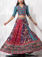 Multi Color Vasansi Silk Skirt Set