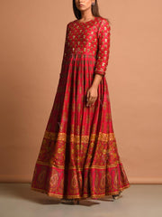 Red Vasansi Silk Gown