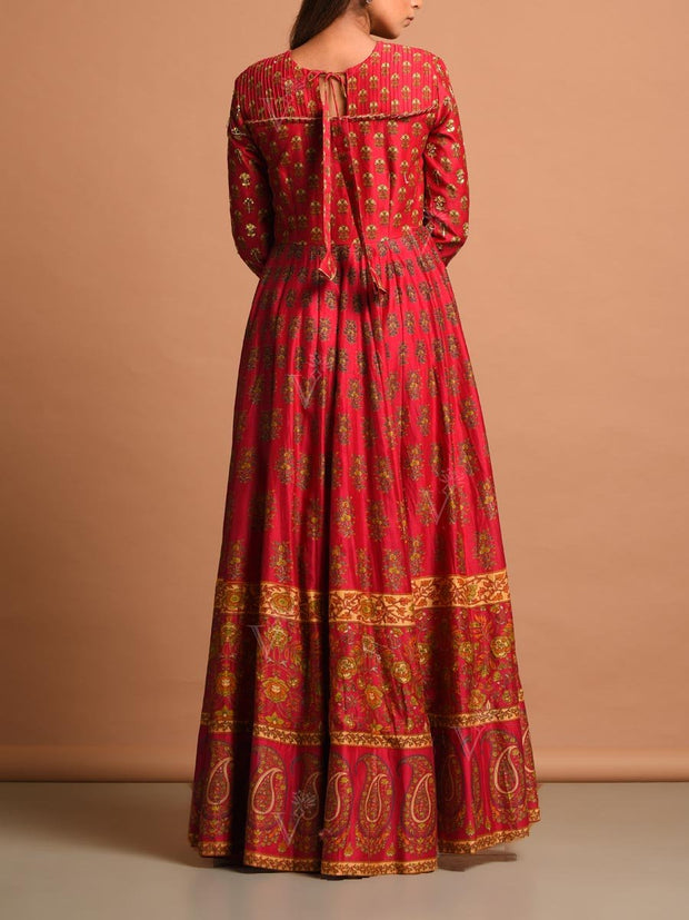 Red Vasansi Silk Gown