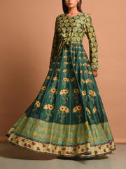 Green Vasansi Silk Gown