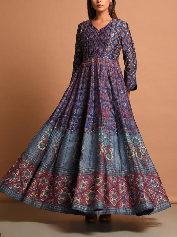 Blue Vasansi Silk Gown