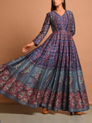 Blue Vasansi Silk Gown