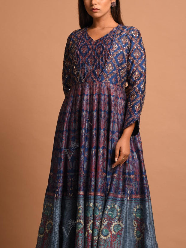 Blue Vasansi Silk Gown