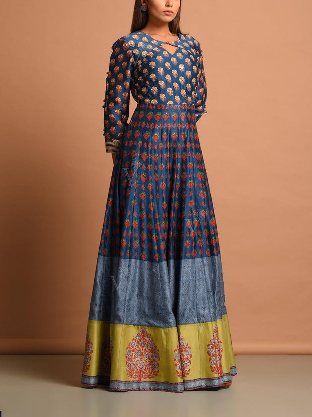 Blue Vasansi Silk Gown