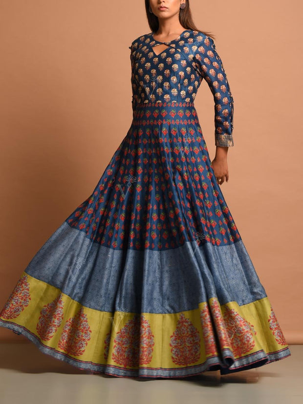 Blue Vasansi Silk Gown