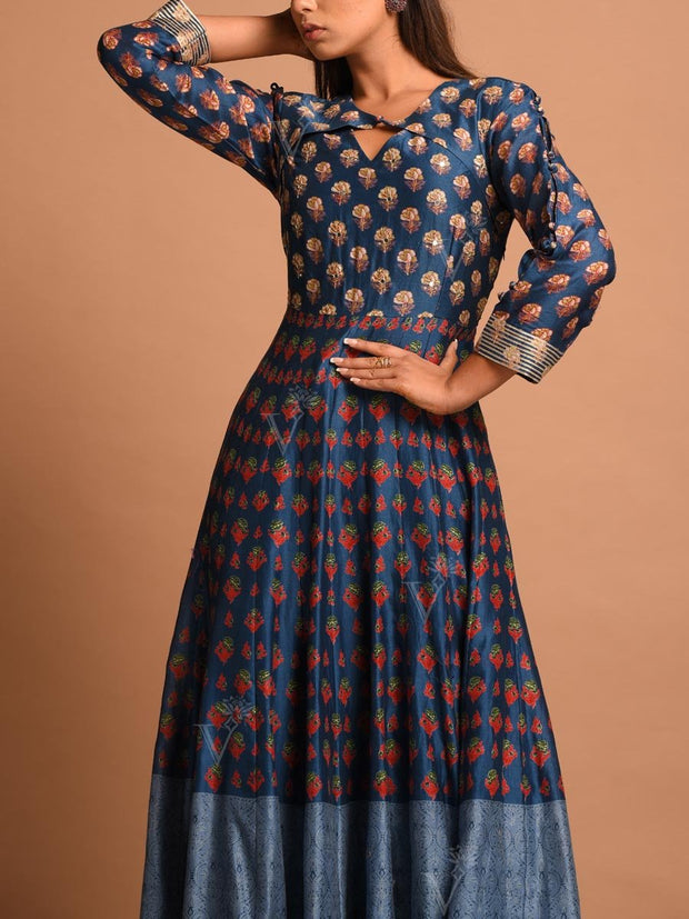 Blue Vasansi Silk Gown