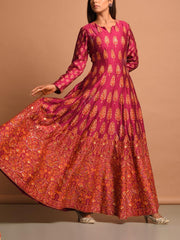 Maroon Vasansi Silk Gown