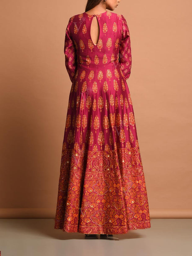 Maroon Vasansi Silk Gown