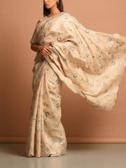 Off White Tussar Saree