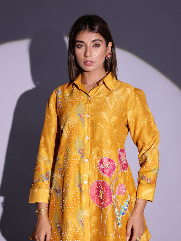 Yellow Vasansi Silk Co-ord Set