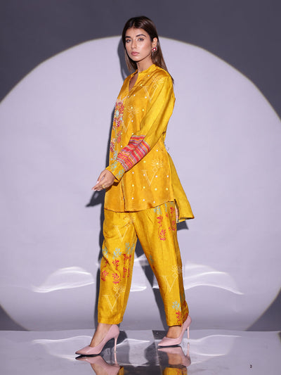 Yellow Vasansi Silk Co-ord Set