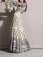 Anarkali, Anarkalis, Printed, Gown, Gowns, Long Dress, Floor Length, Silk