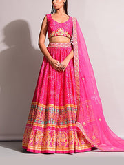 Lehenga, Printed, Lehenga set, Choli, Navratri lehenga, Zari work, Sequence work, Party wear, Designer wear, Bandhani, Bandhej