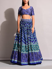 Blue Vasansi Signature Leheriya Lehenga