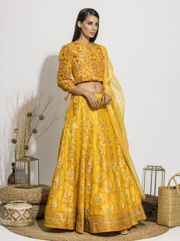 Lehenga, Lehengas, Navratri, Navratra, Traditional Outfit, Traditional Wear, Silk, Printed, Handcrafted, Pearl Brush, Printed