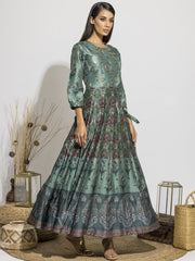 Anarkali, Anarkalis, Gown, Gowns, Party Wear, Traditional Wear, Silk, Printed, Floor Length