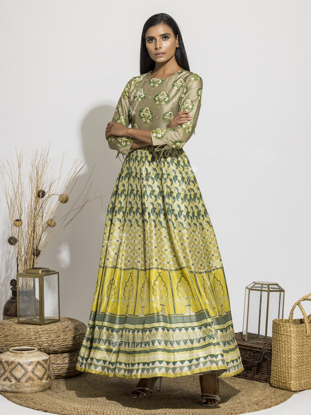 Anarkali, Anarkalis, Gown, Gowns, Party Wear, Traditional Wear, Silk, Printed, Floor Length