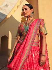 Carrot Pink Gota Lehenga - Mimosa Dreams