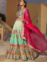 Aqua Shaded Lehenga - Mimosa Dreams