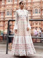 Off White Chanderi Silk Anarkali Gown